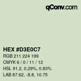 Color code: HEX #D3E0C7 | qconv.com