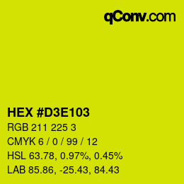 Color code: HEX #D3E103 | qconv.com