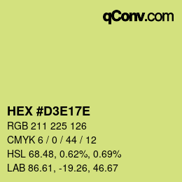 Color code: HEX #D3E17E | qconv.com