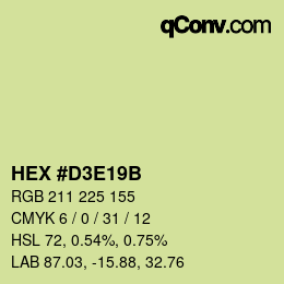 Color code: HEX #D3E19B | qconv.com