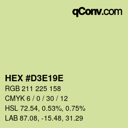 Color code: HEX #D3E19E | qconv.com