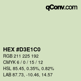 Color code: HEX #D3E1C0 | qconv.com