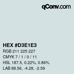 Color code: HEX #D3E1E3 | qconv.com