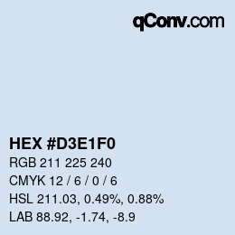 Color code: HEX #D3E1F0 | qconv.com