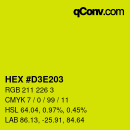 Color code: HEX #D3E203 | qconv.com