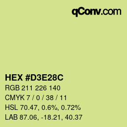 Color code: HEX #D3E28C | qconv.com