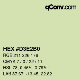 カラーコード: HEX #D3E2B0 | qconv.com