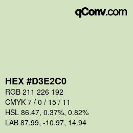 Color code: HEX #D3E2C0 | qconv.com