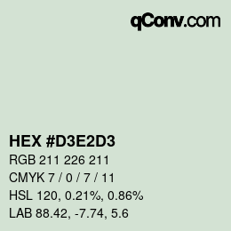 カラーコード: HEX #D3E2D3 | qconv.com