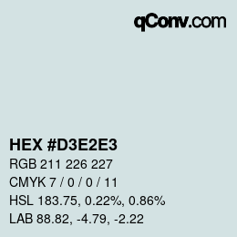Color code: HEX #D3E2E3 | qconv.com
