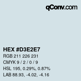 Color code: HEX #D3E2E7 | qconv.com