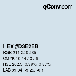 Color code: HEX #D3E2EB | qconv.com