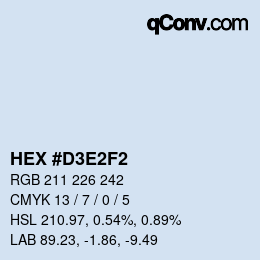 Color code: HEX #D3E2F2 | qconv.com