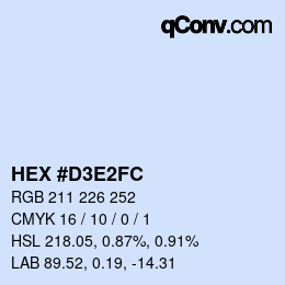 Color code: HEX #D3E2FC | qconv.com