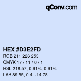 カラーコード: HEX #D3E2FD | qconv.com