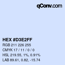 Color code: HEX #D3E2FF | qconv.com