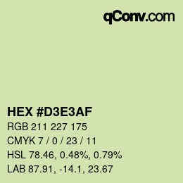 Color code: HEX #D3E3AF | qconv.com