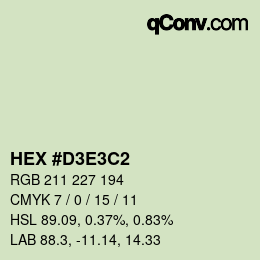 Farbcode: HEX #D3E3C2 | qconv.com