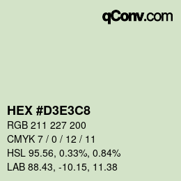 Farbcode: HEX #D3E3C8 | qconv.com