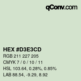 Color code: HEX #D3E3CD | qconv.com