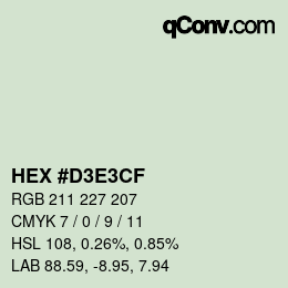 Color code: HEX #D3E3CF | qconv.com
