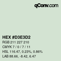 Color code: HEX #D3E3D2 | qconv.com