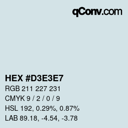 Color code: HEX #D3E3E7 | qconv.com