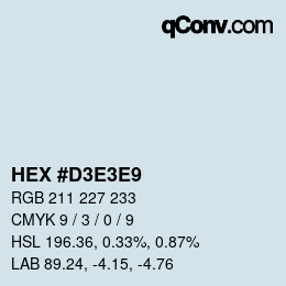 カラーコード: HEX #D3E3E9 | qconv.com