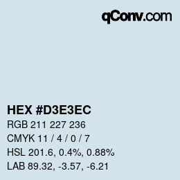 Color code: HEX #D3E3EC | qconv.com