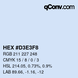Color code: HEX #D3E3F8 | qconv.com