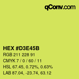 Color code: HEX #D3E45B | qconv.com
