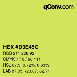 Color code: HEX #D3E45C | qconv.com