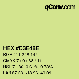 Color code: HEX #D3E48E | qconv.com