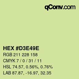 Color code: HEX #D3E49E | qconv.com