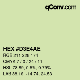 Color code: HEX #D3E4AE | qconv.com