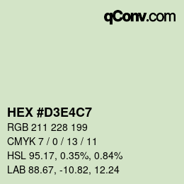 カラーコード: HEX #D3E4C7 | qconv.com