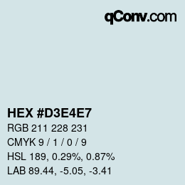 Color code: HEX #D3E4E7 | qconv.com