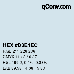 Color code: HEX #D3E4EC | qconv.com