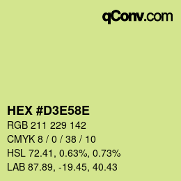 Color code: HEX #D3E58E | qconv.com