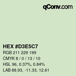 カラーコード: HEX #D3E5C7 | qconv.com