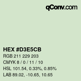 Color code: HEX #D3E5CB | qconv.com