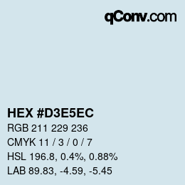 Color code: HEX #D3E5EC | qconv.com