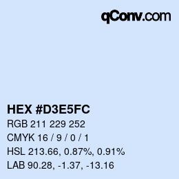 Color code: HEX #D3E5FC | qconv.com