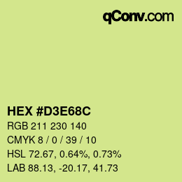 Color code: HEX #D3E68C | qconv.com