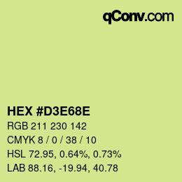 Color code: HEX #D3E68E | qconv.com