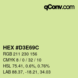 Color code: HEX #D3E69C | qconv.com