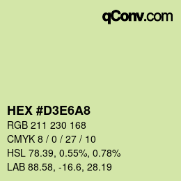 颜色代码: HEX #D3E6A8 | qconv.com