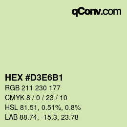 Código de color: HEX #D3E6B1 | qconv.com