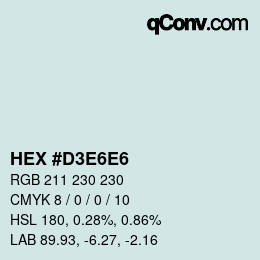 Color code: HEX #D3E6E6 | qconv.com