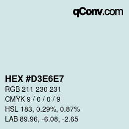 Color code: HEX #D3E6E7 | qconv.com